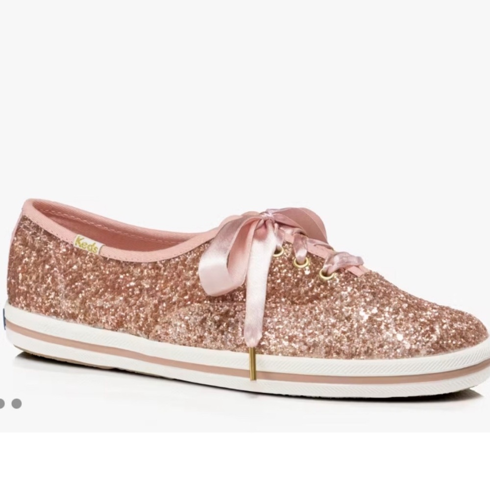 Keds x Kate Spade Women's Rose Gold Glitter Sneakers